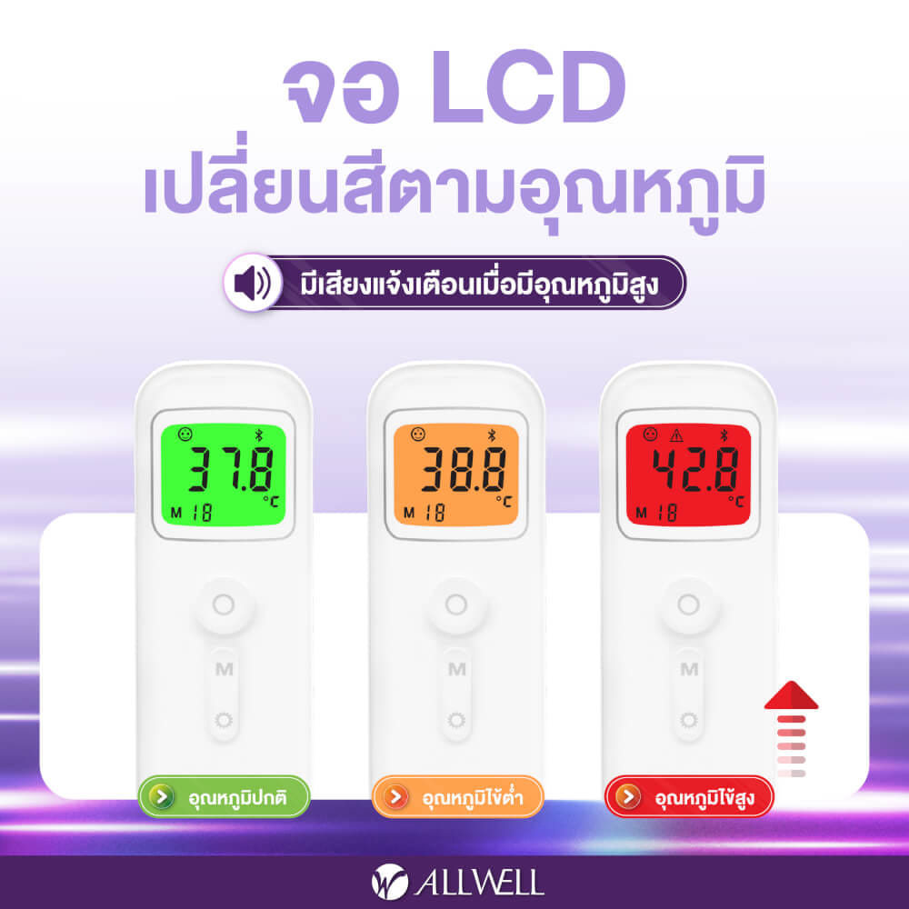 เครื่องวัดอุณหภูมิร่างกาย ALLWELL  รุ่น SmartTemp อินฟราเรด เชื่อม app ได้_7
